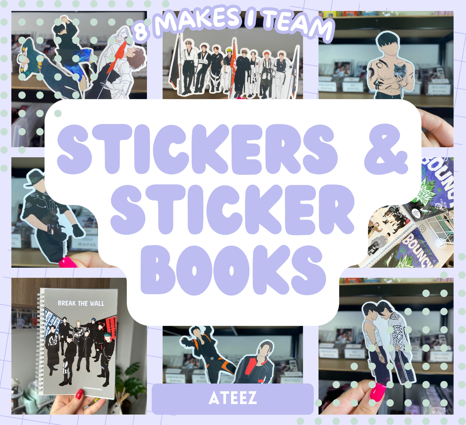 Ateez Stickers and Sticker Books