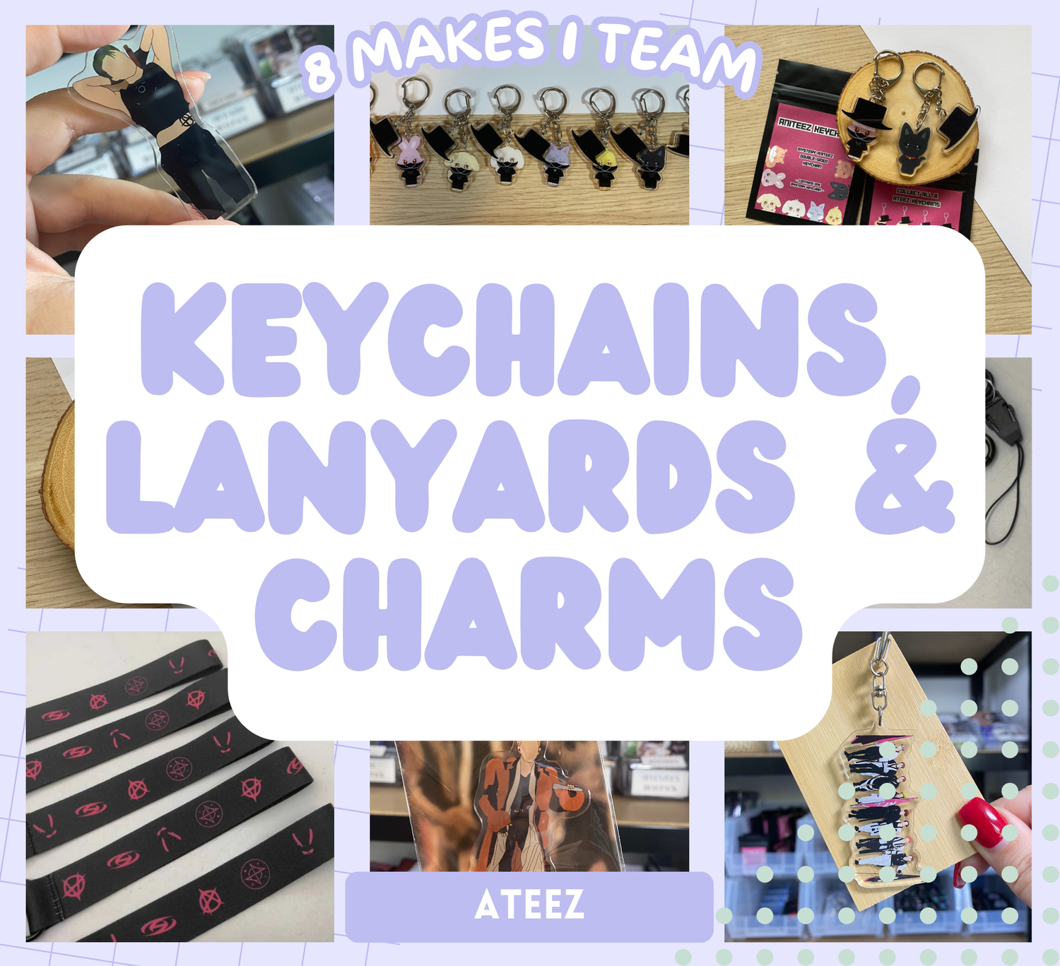 Ateez Keychains, Lanyards & Charms