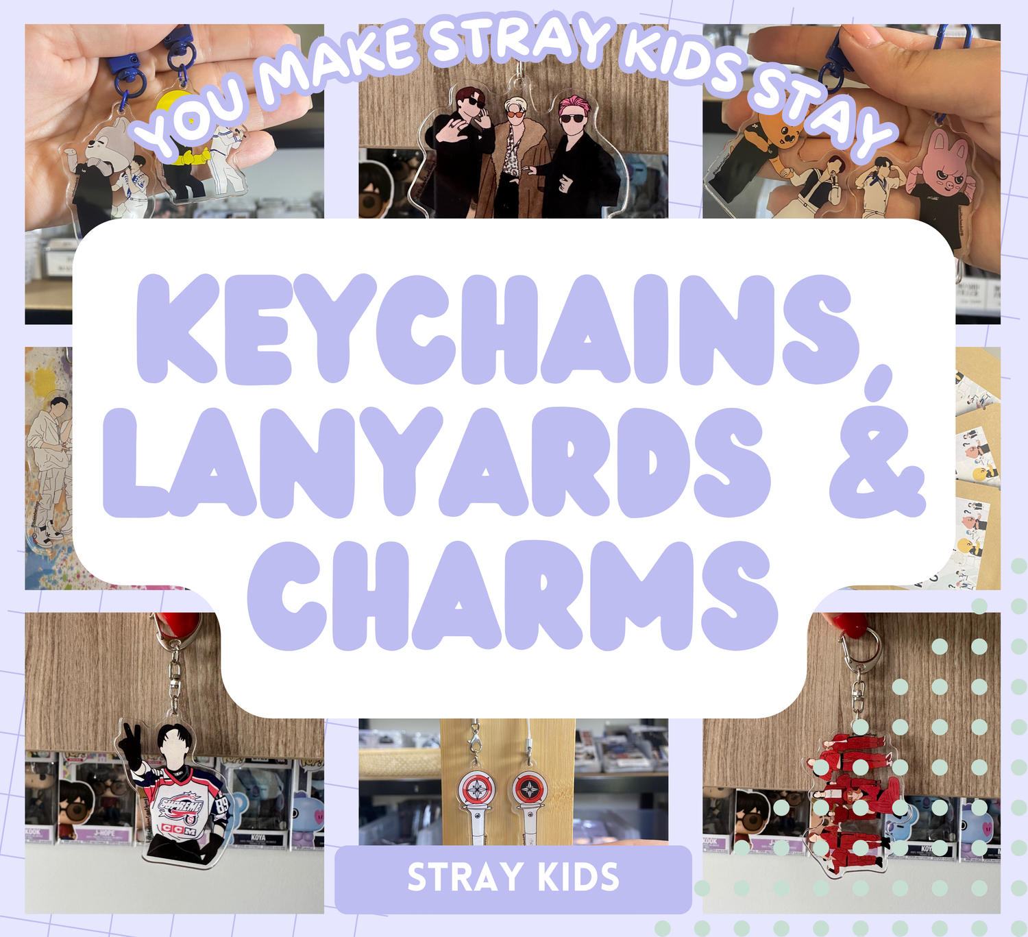 SKZ Keychains, Lanyards & Charms