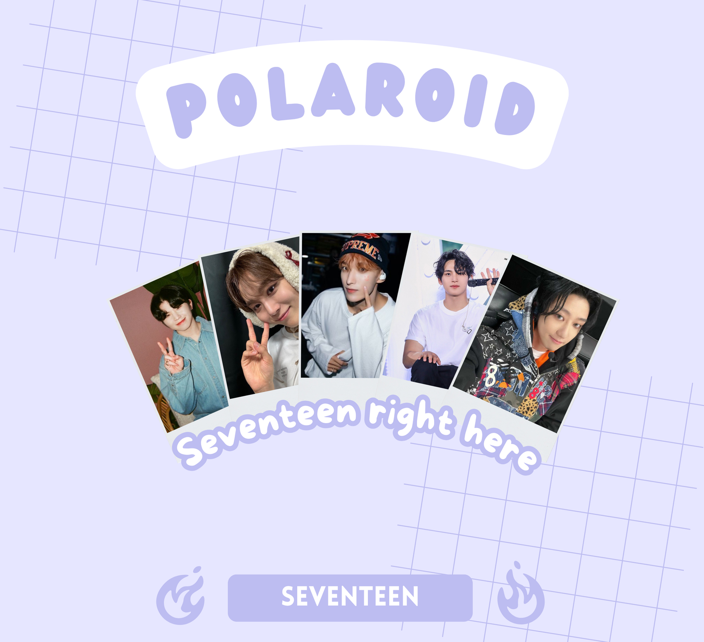 Seventeen Polaroids